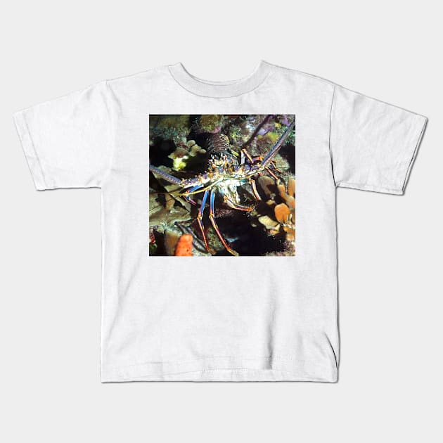 Caribbean Reef Lobster Kids T-Shirt by Scubagirlamy